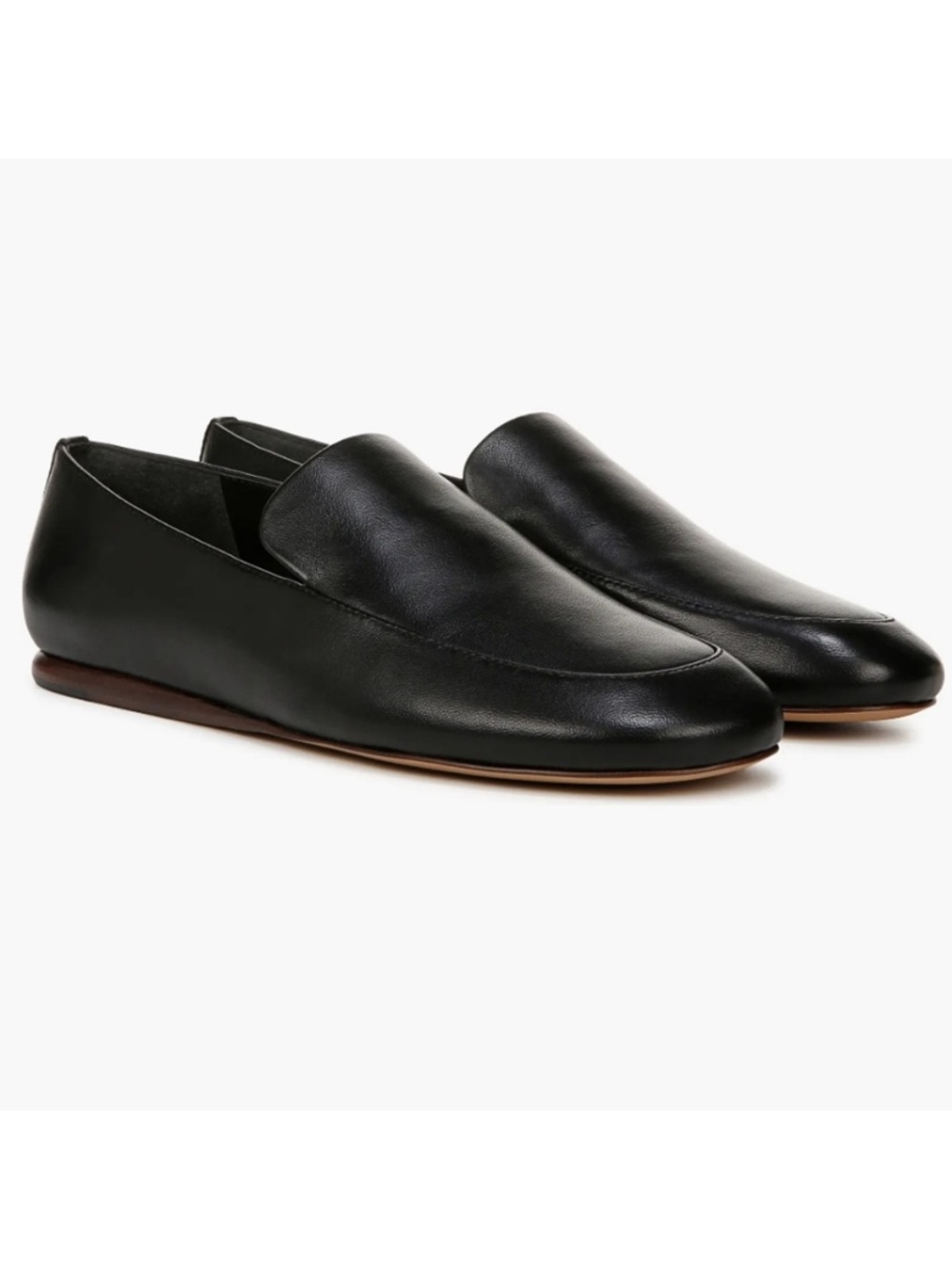 Vince Devin-B Leather Slip-On Loafers Black Soft Leather size 7